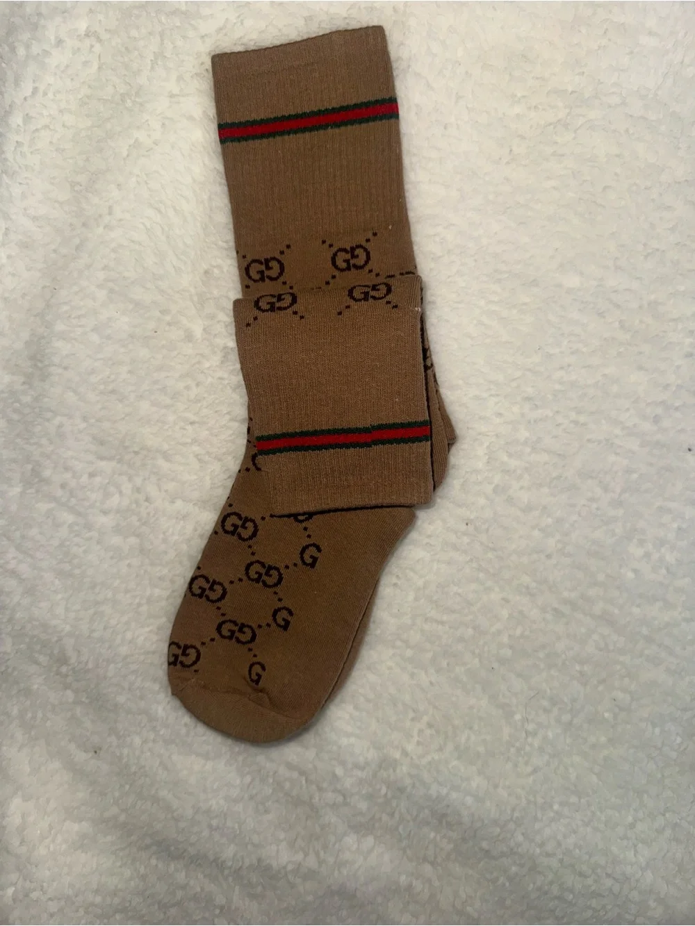 🛍️ Fashion Brown Logo Crew Socks